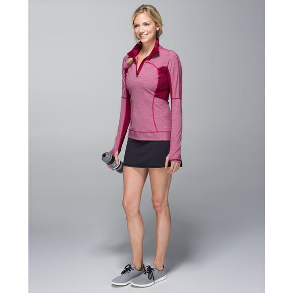 LULULEMON Run For Gold 1/2 Zip Size 4 Heathered Bumble Berry - Picture 2 of 13